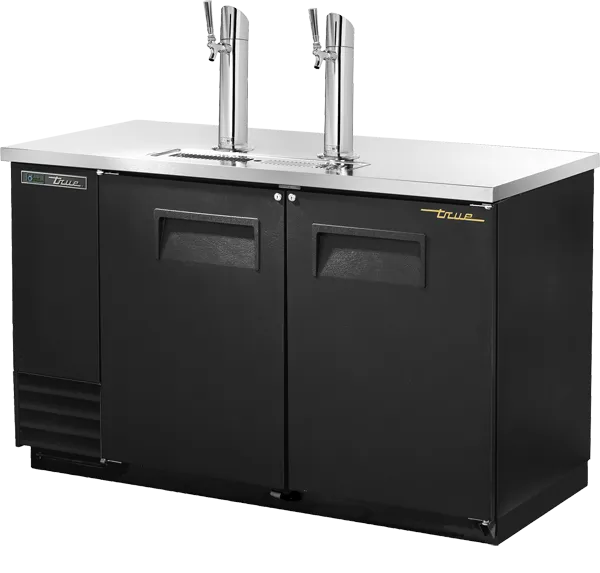 TRUE - 58.6" Black Solid Swing Door Direct Draw Beer Dispenser with Hydrocarbon Refrigerant - TDD-2-HC BLK