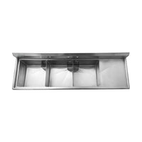 Thorinox - 24" x 24" Stainless Steel Right Drainboard Triple-Bowl Sink - TTS-2424-R24