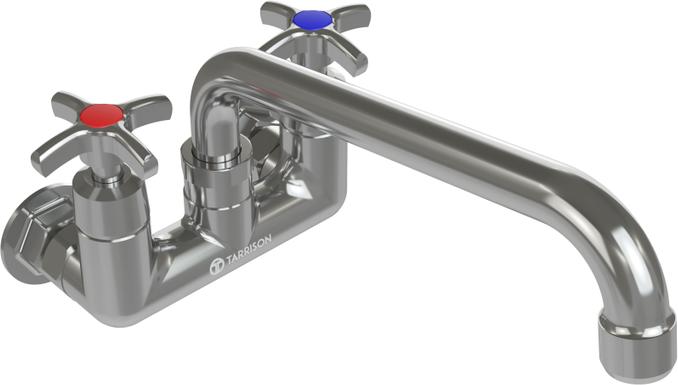 Tarrison - 10" Swing Spout Splash Mount Commercial Duty Faucet - TP-PF4WK10C-KIT
