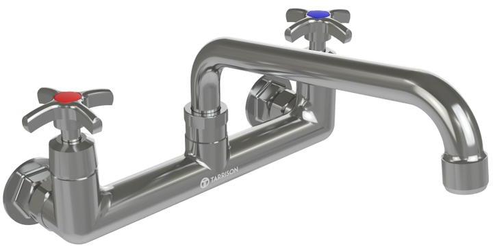 Tarrison - 8" Swing Spout Splash Mount Commercial Duty Faucet - TP-PF8WK8C-KIT