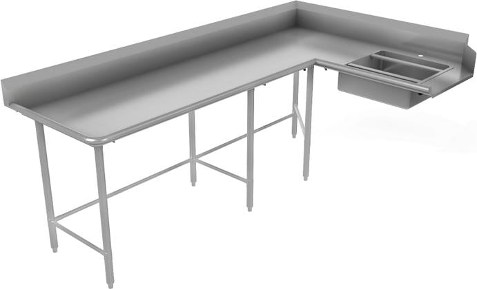 Tarrison - 108" x 60" Left Soiled Dishtable - TA-CSDT108L-KIT