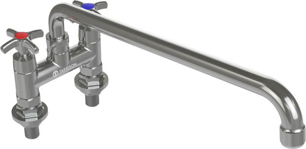 Tarrison - 12" Swing Spout Deck Mount Commercial Duty Faucet - TP-PF4DK12C-KIT