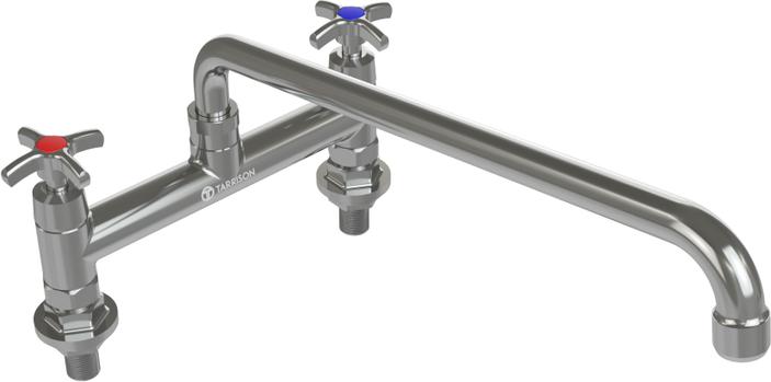 Tarrison - 12" Swing Spout Deck Mount Commercial Duty Faucet - TP-PF8DK12C-KIT