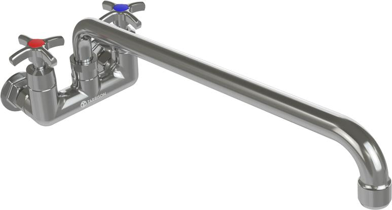 Tarrison - 12" Swing Spout Splash Mount Commercial Duty Faucet - TP-PF4WK12C-KIT