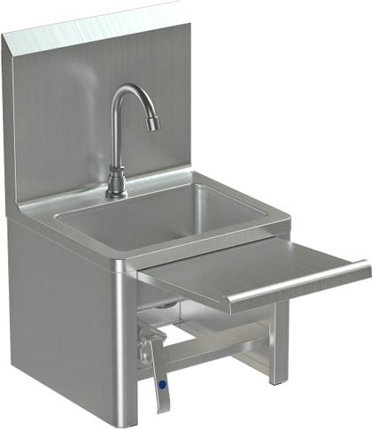 Tarrison - 15.67" x 14.65" Stainless Steel Hands Free Knee Pedal Sink - TA-HSFBPKV