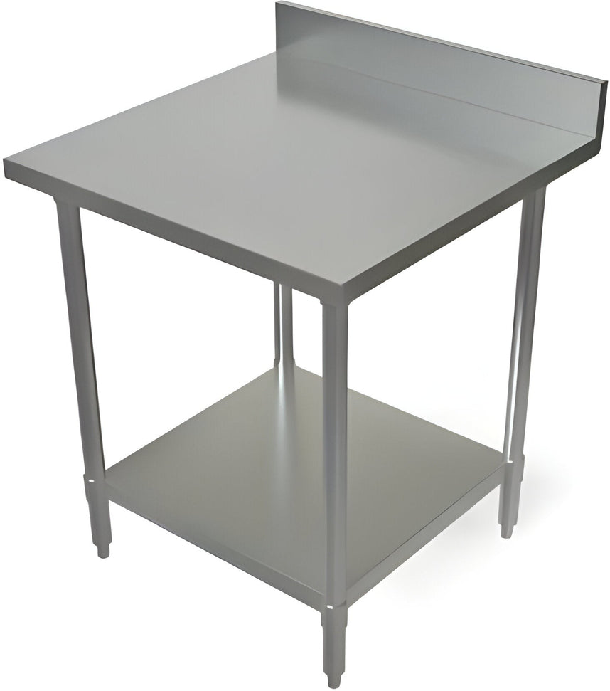 Tarrison - 24" x 24" Work Table with Stainless Steel Undershelf & 4" Backsplash - SWT4B-2424