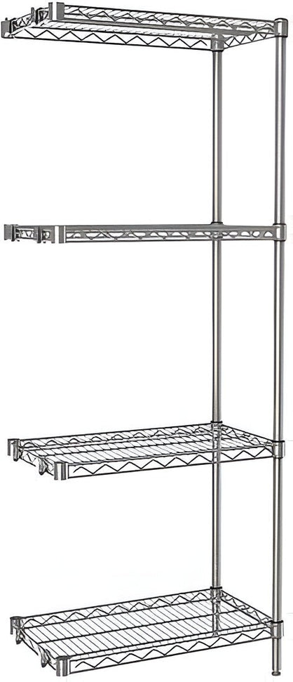 Tarrison - 24" x 24" x 63" 4-Tier Wire Add-On Shelving Unit with PolySeal Clear Epoxy Finish - A24246Z