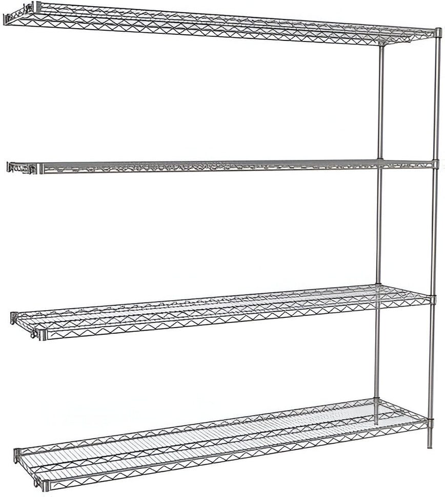Tarrison - 24" x 24" x 74" 4-Tier Wire Add-On Shelving Unit with Chrome Finish - A24247C