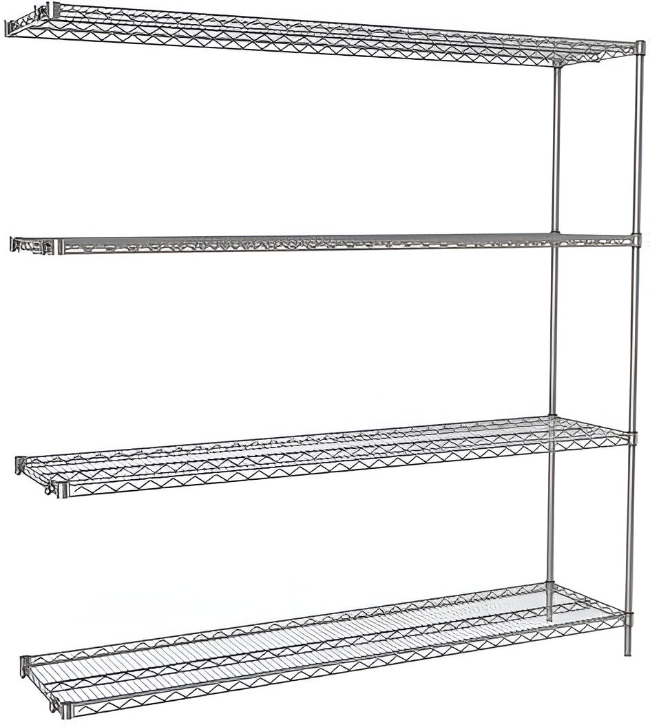 Tarrison - 24" x 24" x 74" 4-Tier Wire Add-On Shelving Unit with PolySeal Clear Epoxy Finish - A24247Z