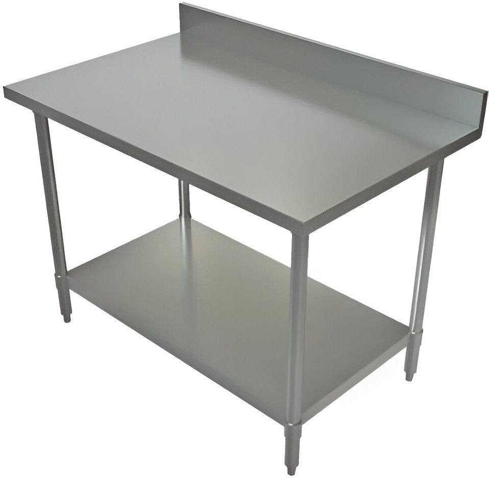 Tarrison - 30" x 24" Work Table with Stainless Steel Undershelf & 4" Backsplash - SWT4B-2430