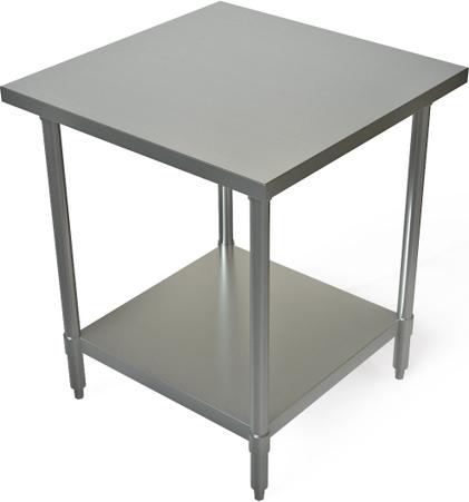 Tarrison - 30" x 30", Stainless Steel Work Table with 4" Backsplash and 2 Stainless Steel Undershelves - TA-SWT4B3030US2