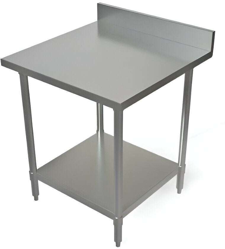 Tarrison - 30" x 30" Work Table with Galvanized Steel Undershelf & 4" Backsplash - WT4BS-3030