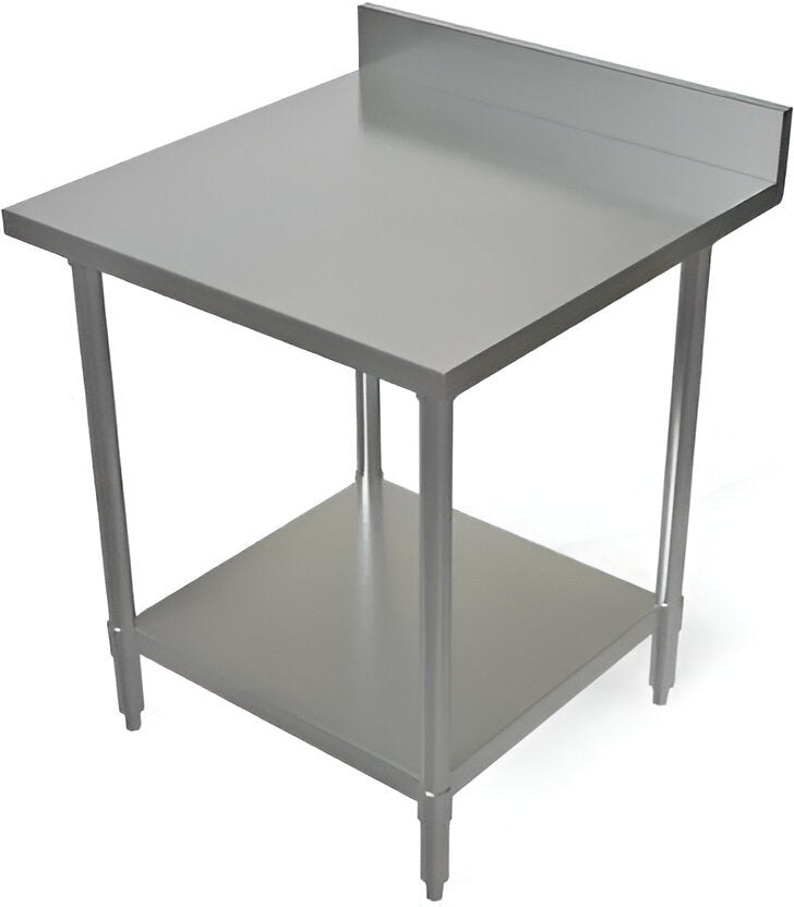 Tarrison - 30" x 30" Work Table with Stainless Steel Undershelf & 4" Backsplash - TA-SWT4B3030