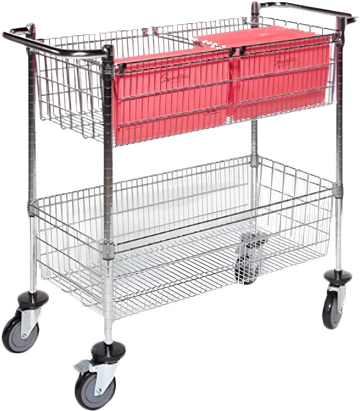 Tarrison - 36" x 18" x 38" Mail Delivery Cart with Two Wire Basket Shelves - MDC1836C-2