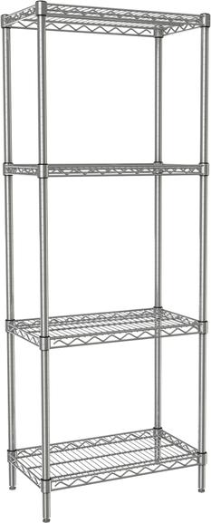 Tarrison - 36" x 18" x 63" 4-Tier Wire Starter Shelving Unit with PolySeal Clear Epoxy Finish - TS-18366Z-KIT