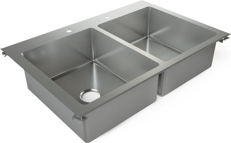 Tarrison - 36.5" x 24" Drop In Sink with Double Compartments - TA-DI219168-KIT