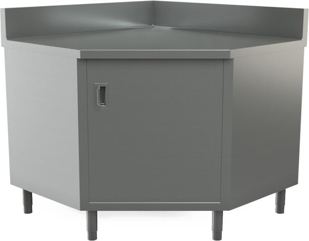 Tarrison - 48" x 30" Servery Corner Utility Work Table with Backsplash - TC-C3048CB