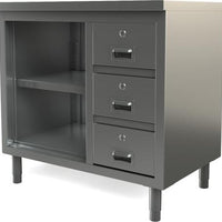 Tarrison - 48" x 30" Servery Work Table with Open Front & Flat Top - TC-CO3048D-KIT