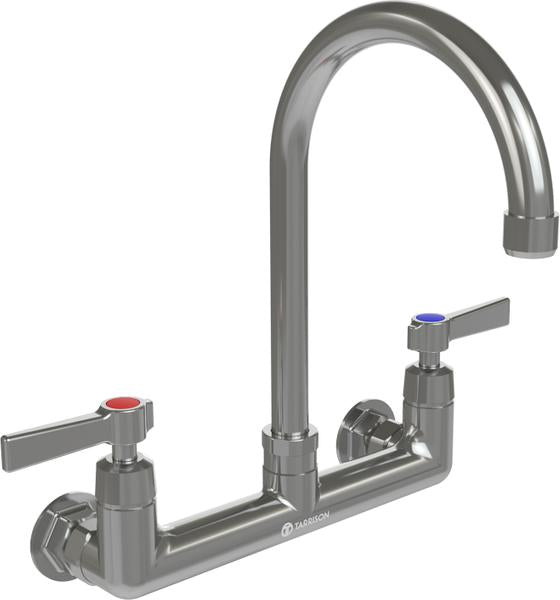 Tarrison - 5" Gooseneck Spout Splash Mount Heavy Duty Faucet - TP-PF8WL6GH-KIT