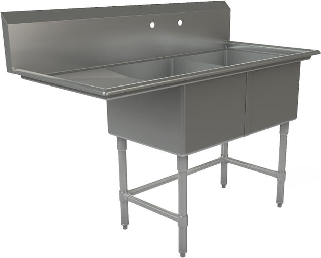 Tarrison - 57" x 24" Double Compartment Sink - TA-PS218L-Kit