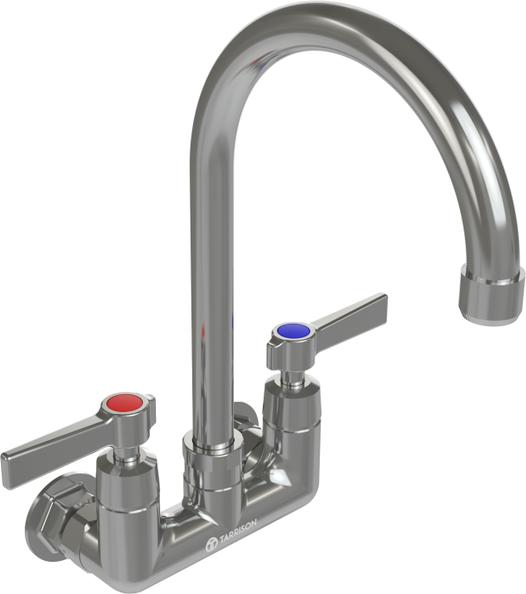 Tarrison - 6" Gooseneck Spout Splash Mount Heavy Duty Faucet - TP-PF4WL6GH-KIT