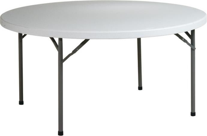 Tarrison - 60" Round White Folding Banquet Table - ITG23RD60WH