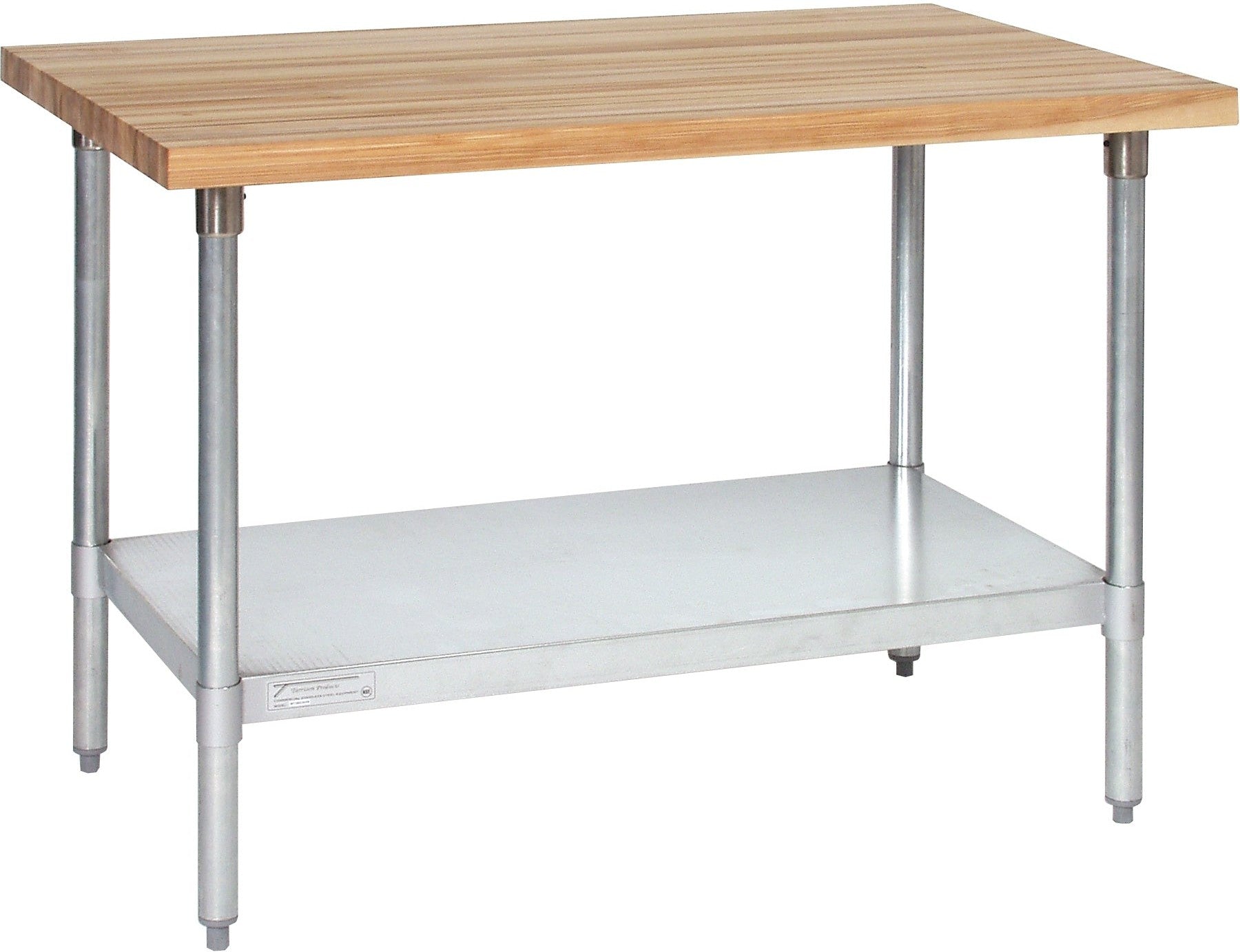 Tarrison - 60" x 24" Butcher Block Top Work Table with Galvanized Undershelf - HTS-2460G (Custom Order)