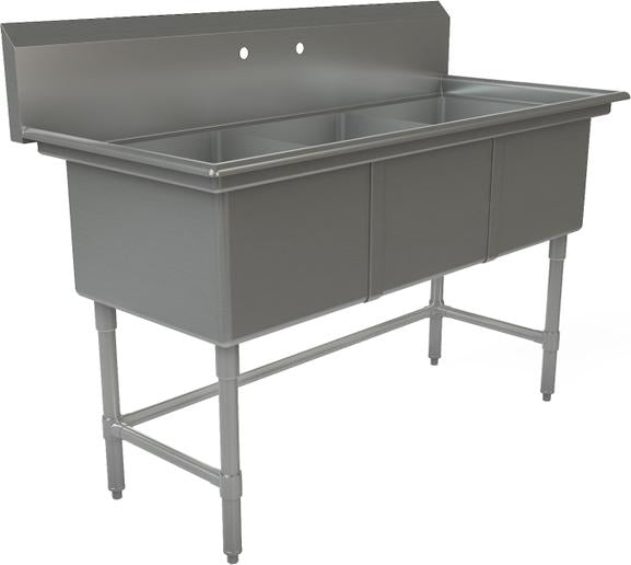 Tarrison - 60" x 24" Triple Compartment Sink - TA-PS318-Kit