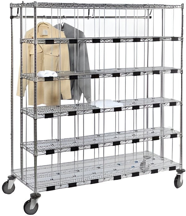 Tarrison - 60" x 24" x 69" Apparel Cart with 35 Compartments & 60" Hanging Bar - AC2460-35C