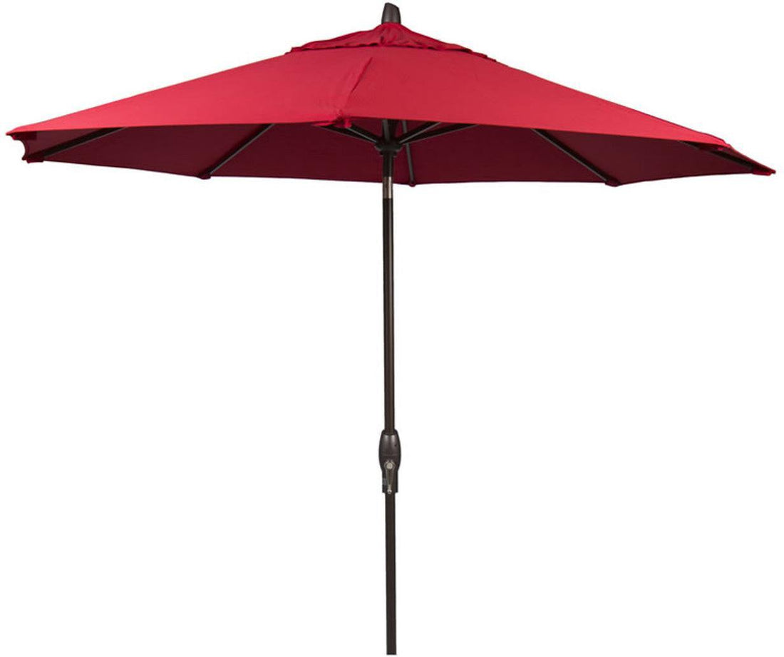 Tarrison - 7' Square Commercial Umbrella with Single Wind Vent with Jockey Red Sunbrella Fabric and Silver Frame - AFDUCP407SQSS5403