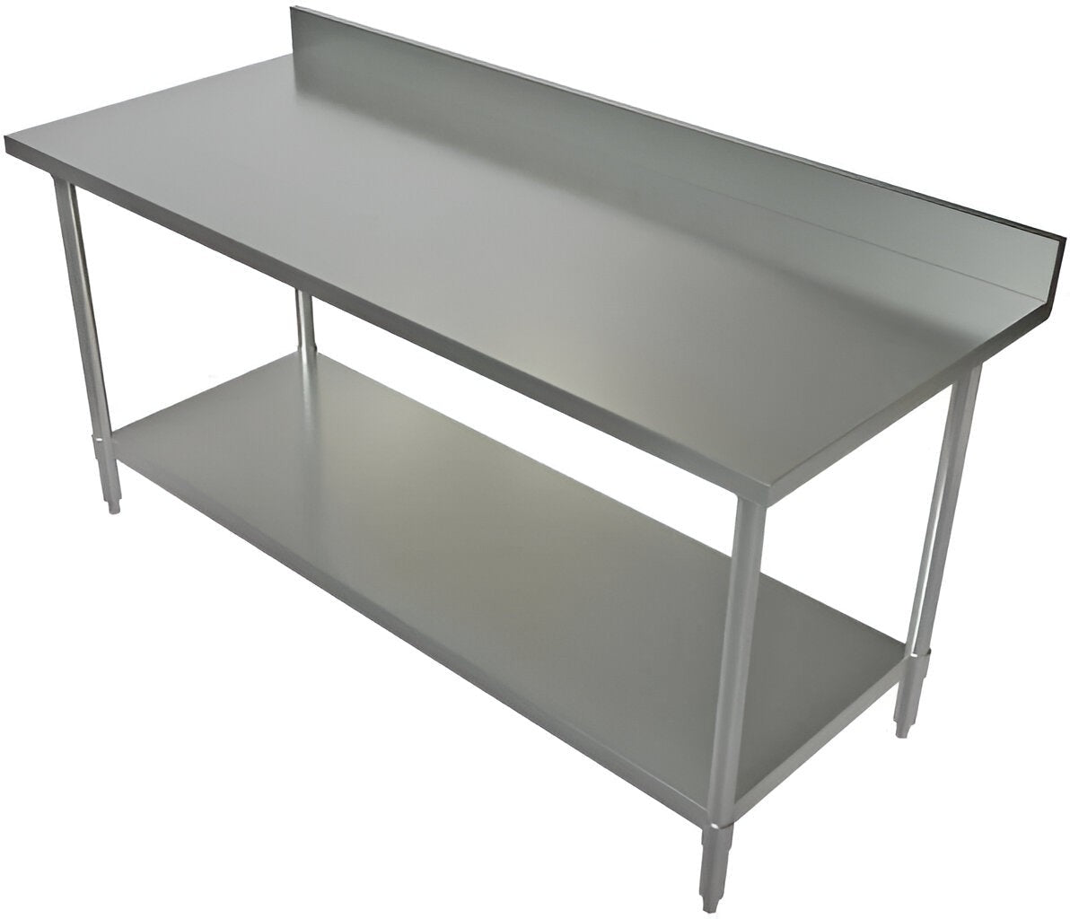 Tarrison - 72" x 24" Work Table with Stainless Steel Undershelf & 4" Backsplash - SWT4B-2472