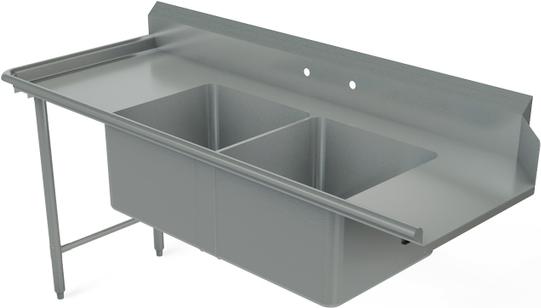 Tarrison - 72" x 30" Left-to-Right Operation Soiled Dish Table With Two Compartment - TA-SPDT272L-Kit