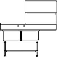 Tarrison - 75" Left-To-Right Undercounter Soiled Dishtable - TF-UCDSPDT2R-KIT