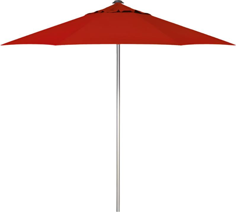 Tarrison - 9' Square Commercial Umbrella with Single Wind Vent with Jockey Red Sunbrella Fabric and Silver Frame - AFDUCP409SS5403