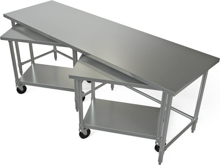 Tarrison - 96" x 30" Worktable with Nested Lower Table - TA-NT309636-KIT