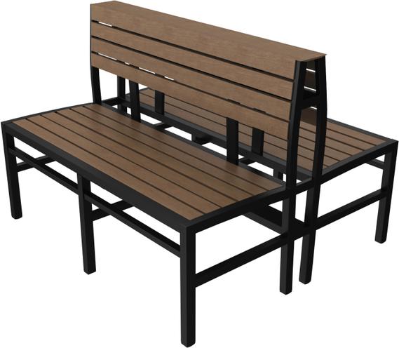 Tarrison - Ace Cocoa, Black Frame Double Dining Height Bench - ASG370B12BLCO