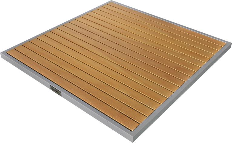 Tarrison - Ace II 32" Silver and Natural Square Table Top - AOG38SQ32SSNA