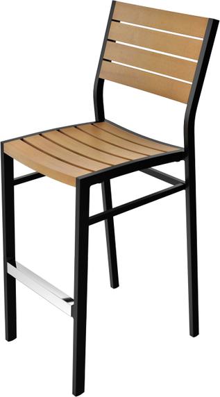 Tarrison - Ace Natural, Black Frame Barstool - ASG3703BLNA