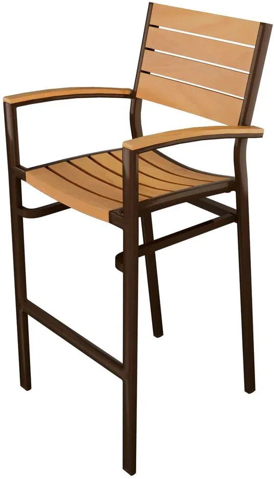 Tarrison - Ace Natural, Bronze Frame Barstool with Arms - ASG3703ANABR