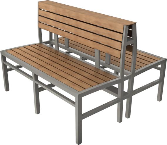 Tarrison - Ace Natural, Silver Frame Double Dining Height Bench - ASG370B12SSNA