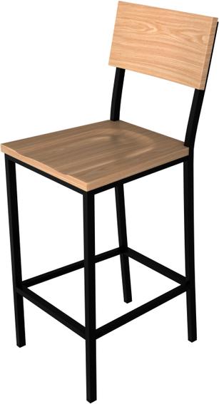Tarrison - Addison Kona Natural Seat and Back with Black Frame Barstool - ISA4303BLNA-KIT