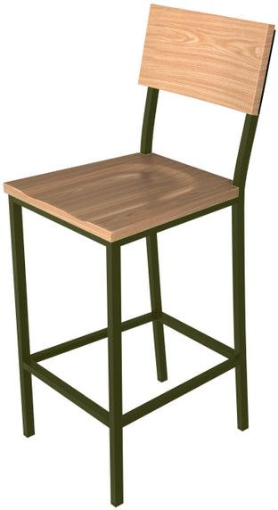 Tarrison - Addison Natural Seat and Back and Green Frame Barstool - ISA4303GRNA-KIT