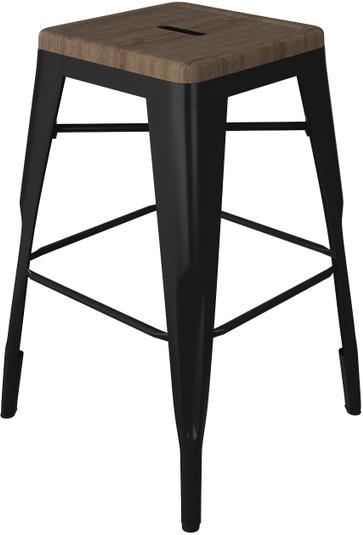 Tarrison - Amelia Black Frame and Saddle Seat Backless Counter Stool - ISG1204BBDS