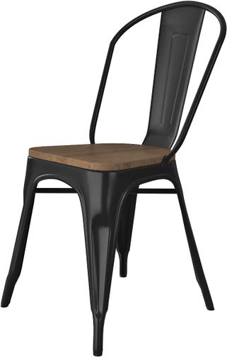 Tarrison - Amelia Black Frame and Saddle Seat Side Chair - ISA1201BLDS