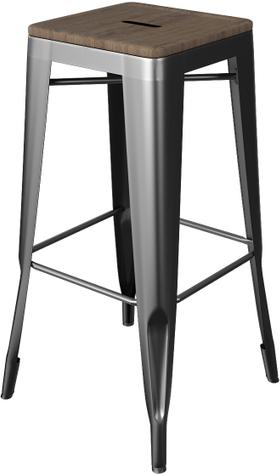 Tarrison - Amelia Silver Frame and Saddle Seat Backless Barstool - ISA1203SDS