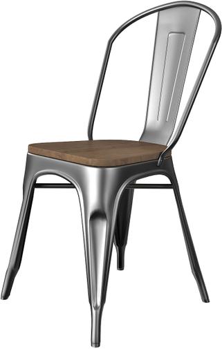 Tarrison - Amelia Silver Frame and Saddle Seat Side Chair - ISA1201SDS