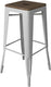 Tarrison - Amelia White Frame and Saddle Seat Backless Barstool - ISA1203WHDS