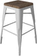 Tarrison - Amelia White Frame and Saddle Seat Backless Counter Stool - ISG1204WHDS