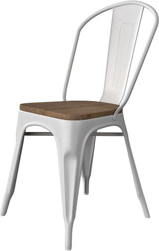 Tarrison - Amelia White Frame and Saddle Seat Side Chair - ISG1201WHDS