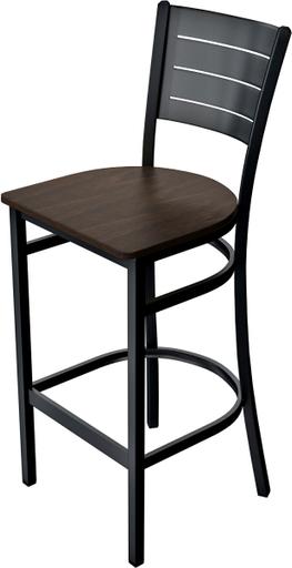 Tarrison - Aria Black Frame and Kona Wood Seat Bar Stool - ISG0103WBLKN-KIT - ETA 3-4 Weeks